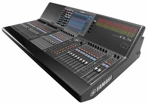 A large 72-channel Yamaha CL5 digital mixing console.